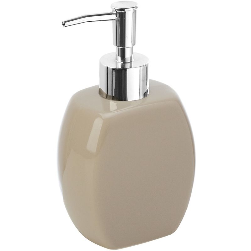 foto del prodotto dispenser sapone liquido da appoggio ceramica tortora