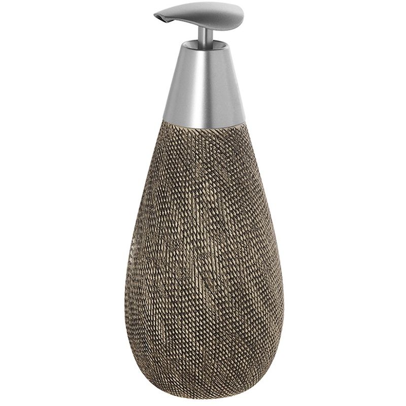 foto del prodotto dispenser sapone liquido in ceramica marrone gusto etnico safari