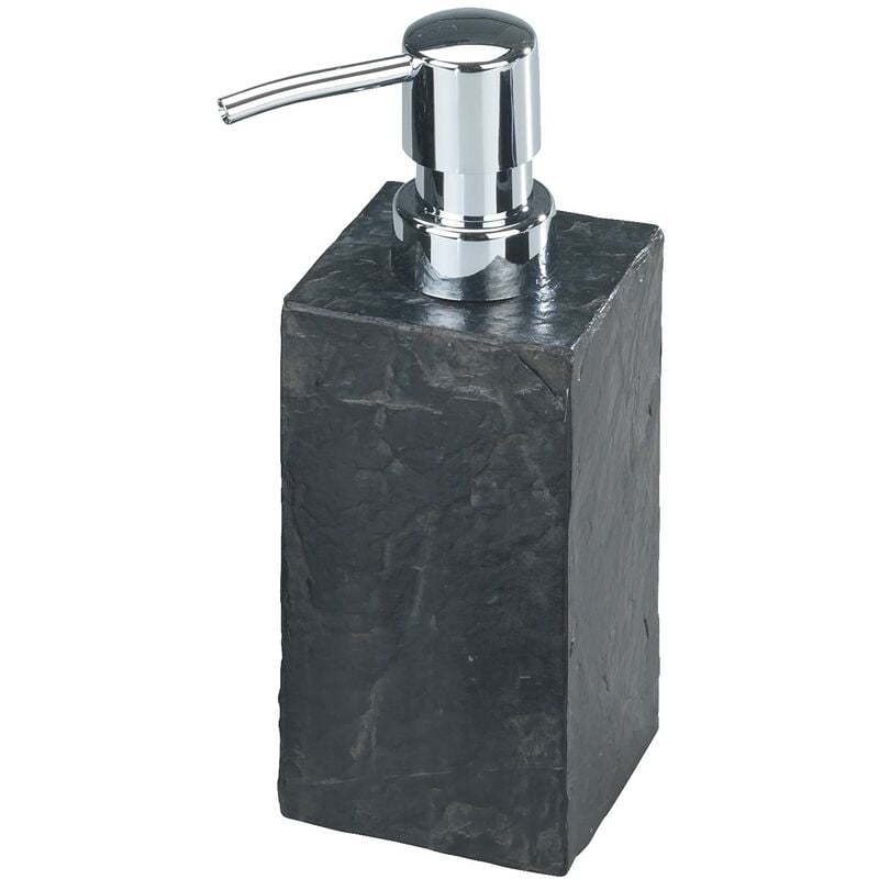 foto del prodotto dispenser sapone slate rock finitura effetto ardesia capacit 0.25 l, poliresina, 8.2 x 17 x 5.9 cm, grigio antracite wenko