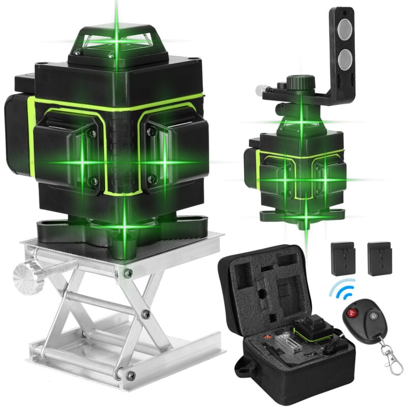 foto del prodotto display lcd multifunzione strumento di livello laser a 16 linee linea orizzontale verticale 3 autolivellante con funzione di regolazione della