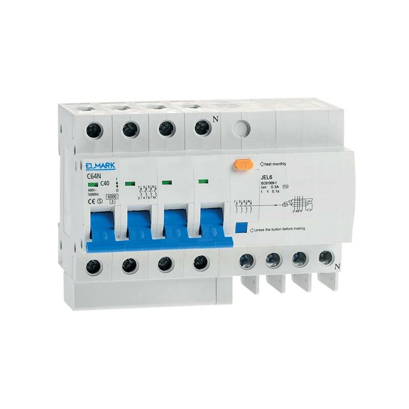 foto del prodotto dispositivo combinato elettronico di corrente residua jel6 c40 3p n 40a 300ma