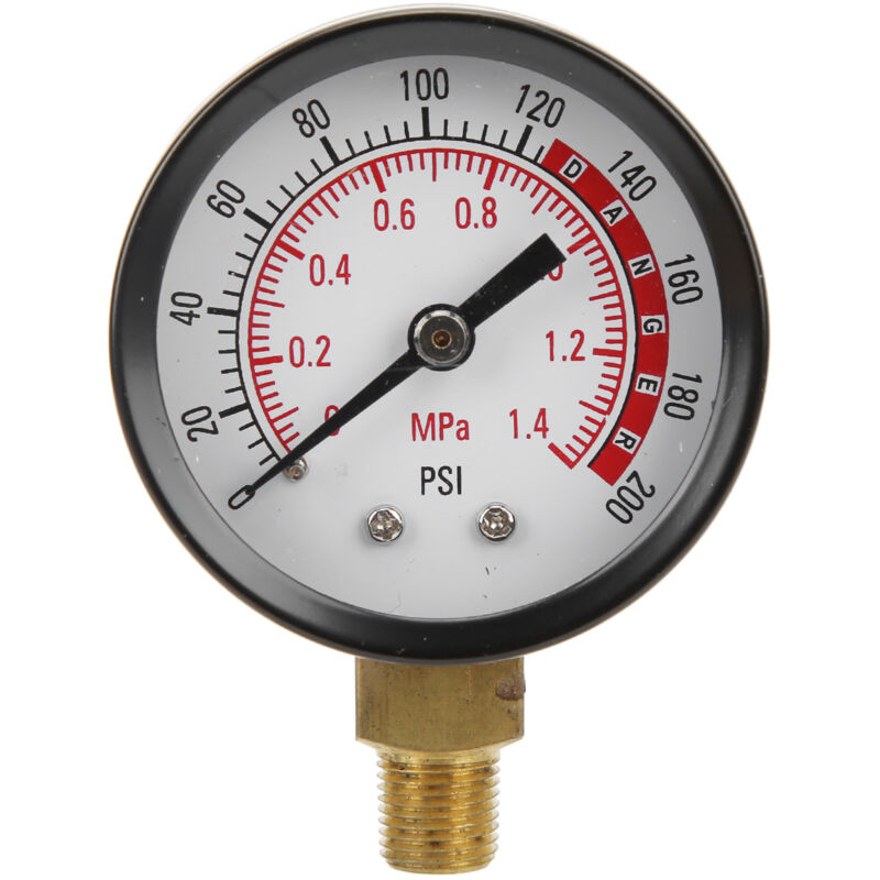 foto del prodotto dispositivo di misura della pressione radiale y50 con quadrante circolare per aria, olio e acqua 1 8 in. npt 0 a 1,4 mpa 0 a 200 psi