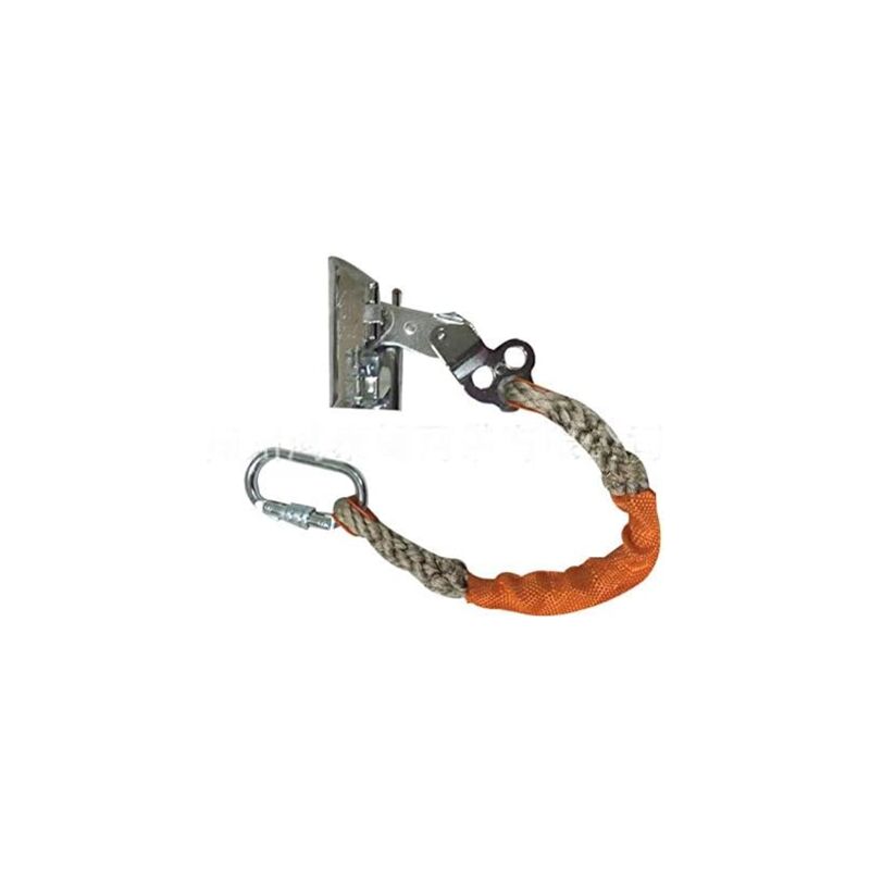 foto del prodotto dispositivo di sicurezza professionale, moschettone con bloccaggio, corda di sicurezza per arrampicata e lavoro aereo