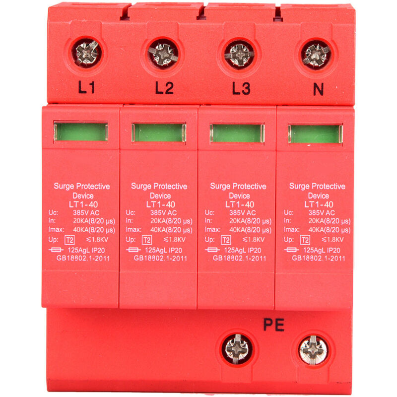 foto del prodotto dispositivo scaricatore di bassa tensione per protezione da sovratensione domestica 4p 40ka 385v20a eosnow