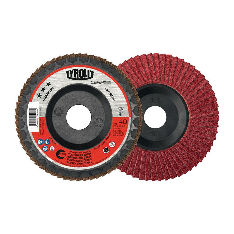 foto del prodotto disque lamelle cerabond d.125mm k.80 fl.inox grain c ramique tyrolit par 5 