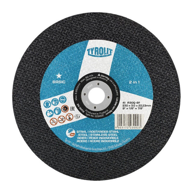 foto del prodotto disque tron onner basic d230x3mm ger.2in1 foret.22,23mm tyrolit par 25 