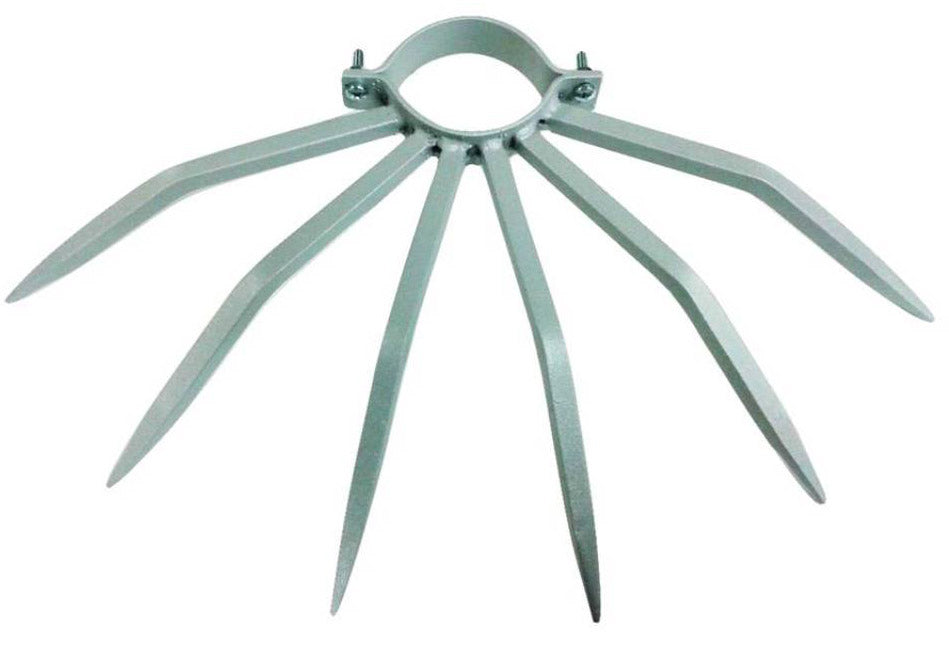 foto del prodotto dissuasore antifurto con punte in acciaio per pluviali tubi esterni 100 mm argento