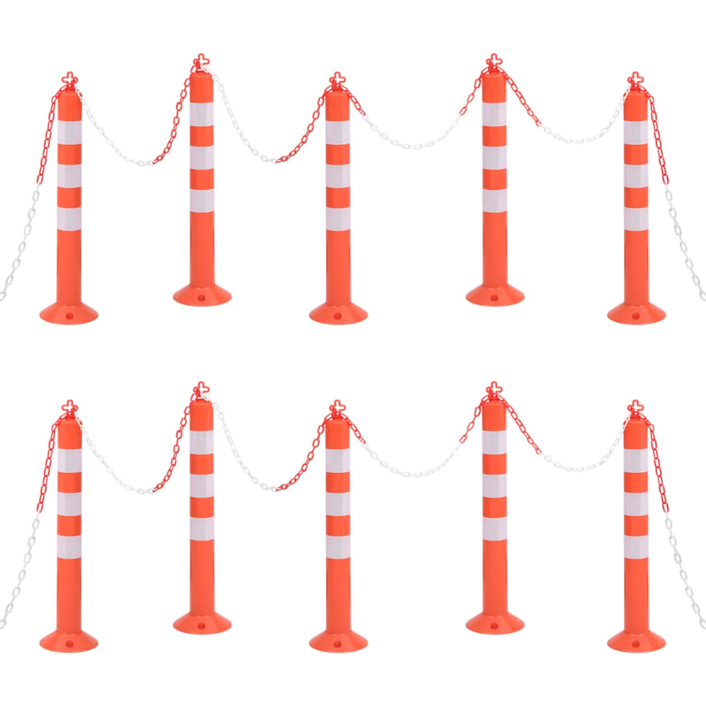 foto del prodotto dissuasori traffico con catena 10 pz 75 cm in pe