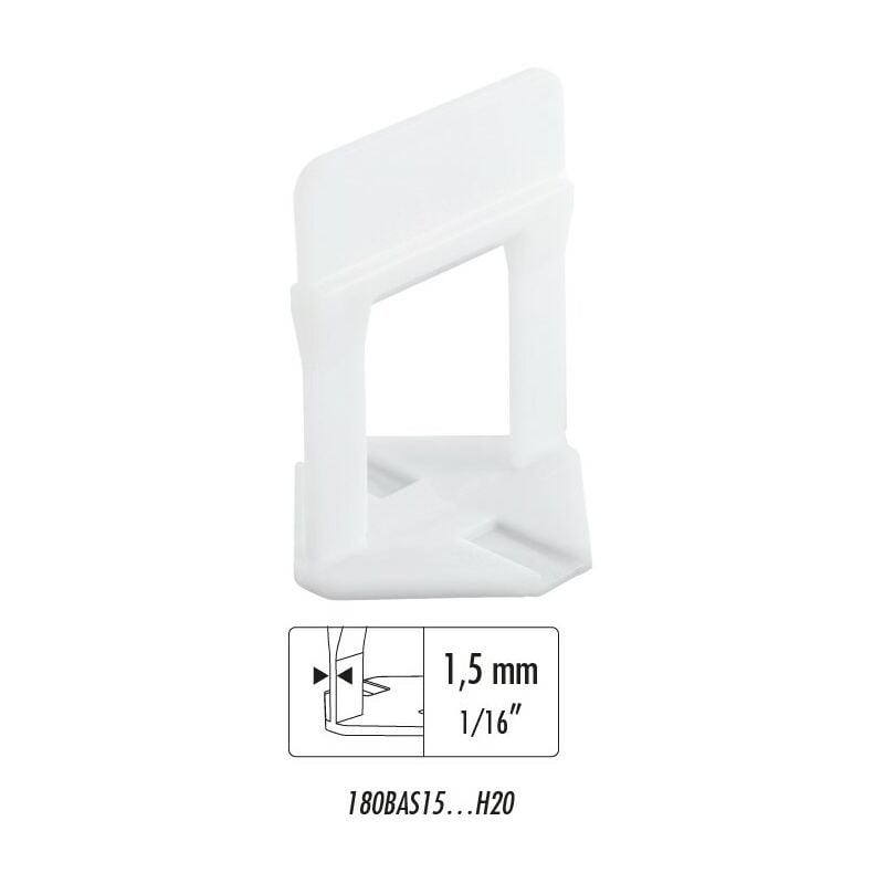 foto del prodotto distanziatori autolivellanti r.l.s. base 1,5 mm h 12 20 mm conf. 200 pz