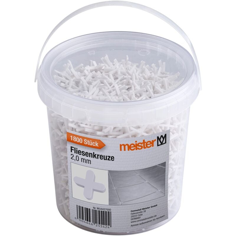 foto del prodotto distanziatori per piastrelle da 2,0 mm, pratico set da 1800 pezzi, in robusto polipropilene, colore bianco, accessori per piastrelle, supporto per la