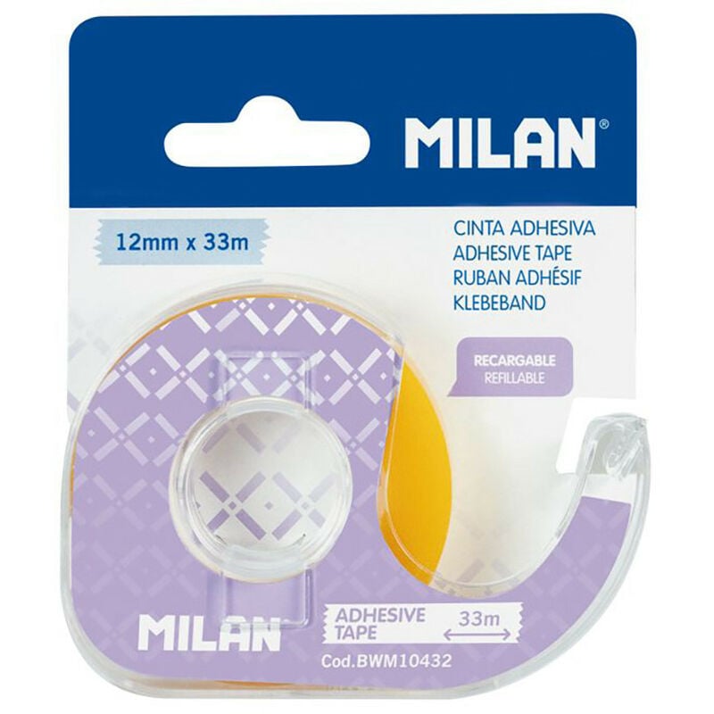 foto del prodotto distribuitore di nastro adesivo trasparente 12mm x 33m ricaricabile lilac milan
