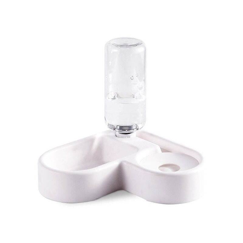 foto del prodotto distributore automatico di acqua per animali domestici 2 in 1, abbeveratoio antispruzzo e distributore di cibo secco per gatti cani, ciotola per