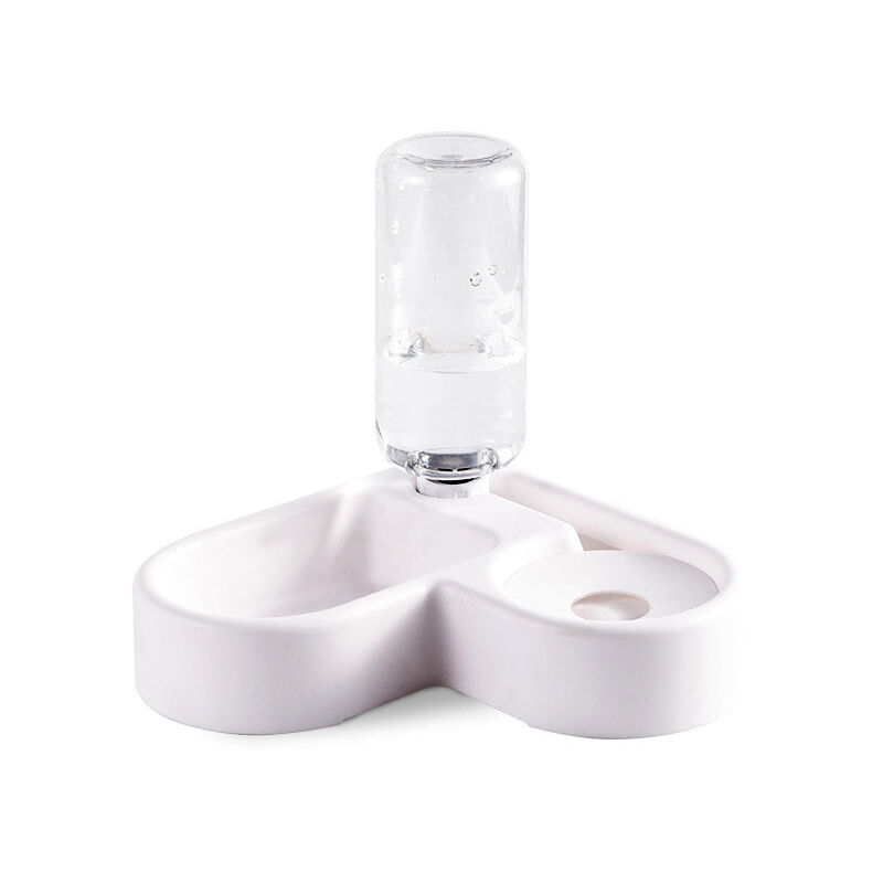 foto del prodotto distributore automatico di acqua per animali domestici 2 in 1, bevitore antispruzzo e mangiatoia asciutta per cani gatti, ciotola per animali