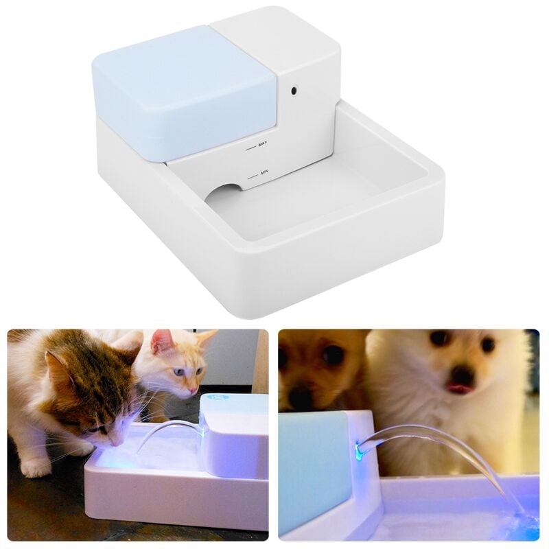 foto del prodotto distributore automatico di acqua potabile elettrico per cuccioli di cane e gatto con luce notturna a led