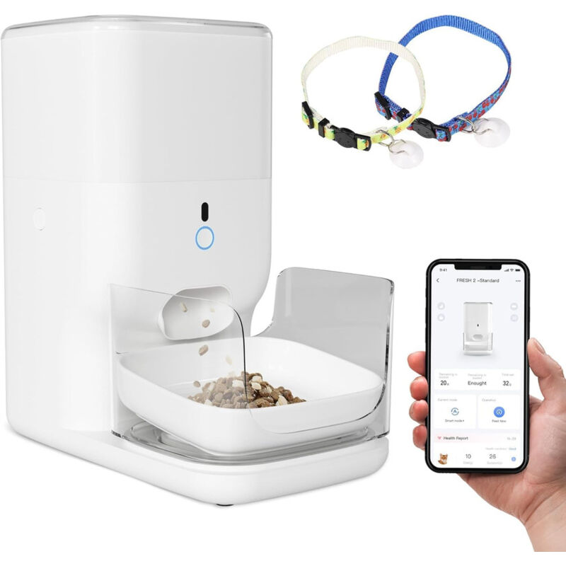 foto del prodotto distributore automatico di cibo per gatti, rapporto sulla salute dei gatti, capacit di 4 litri catlink
