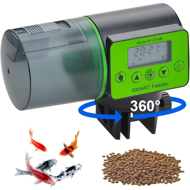 foto del prodotto distributore automatico di cibo per pesci per acquario a prova di umidit verde