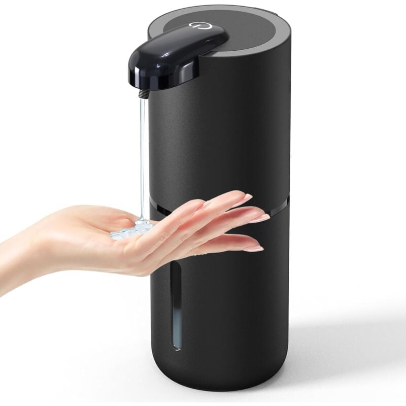 foto del prodotto distributore automatico di sapone, 4 velocit regolabili, 380 ml, elettrico senza contatto, montaggio a parete, ricaricabile tramite usb,