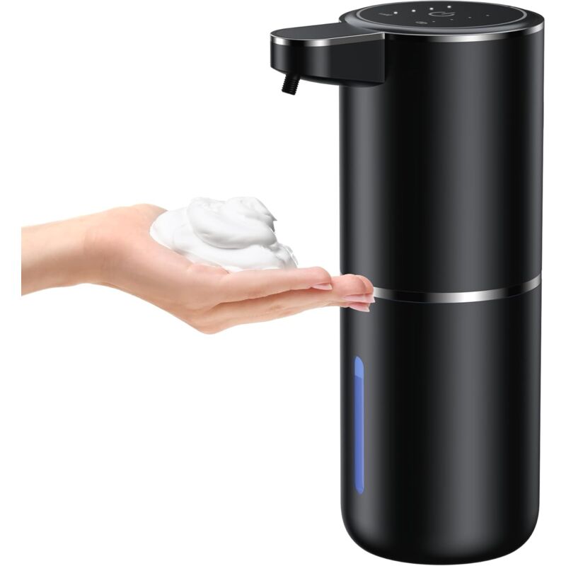 foto del prodotto distributore automatico di sapone con montaggio a parete e sensore a infrarossi, distributore di sapone elettrico da 380 ml senza foratura,