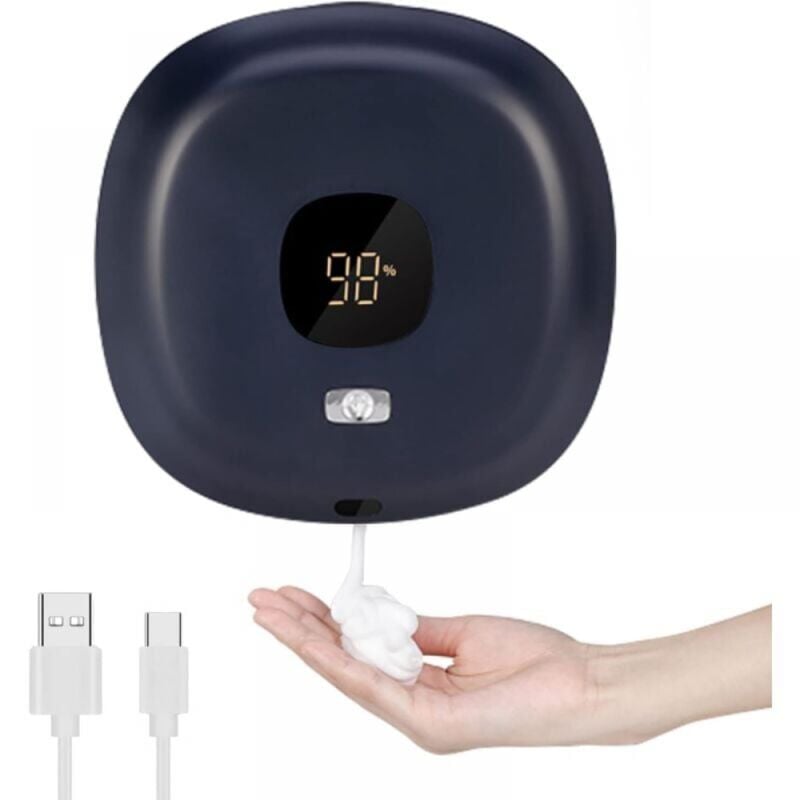 foto del prodotto distributore automatico di sapone, dispenser di sapone da parete senza contatto da 300 ml, dispenser di sapone ricaricabile tramite usb per bagno,