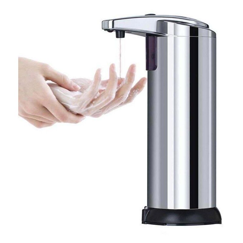 foto del prodotto distributore automatico di sapone in acciaio inossidabile con base, distributore automatico di sapone liquido per lavastoviglie impermeabile, sensore
