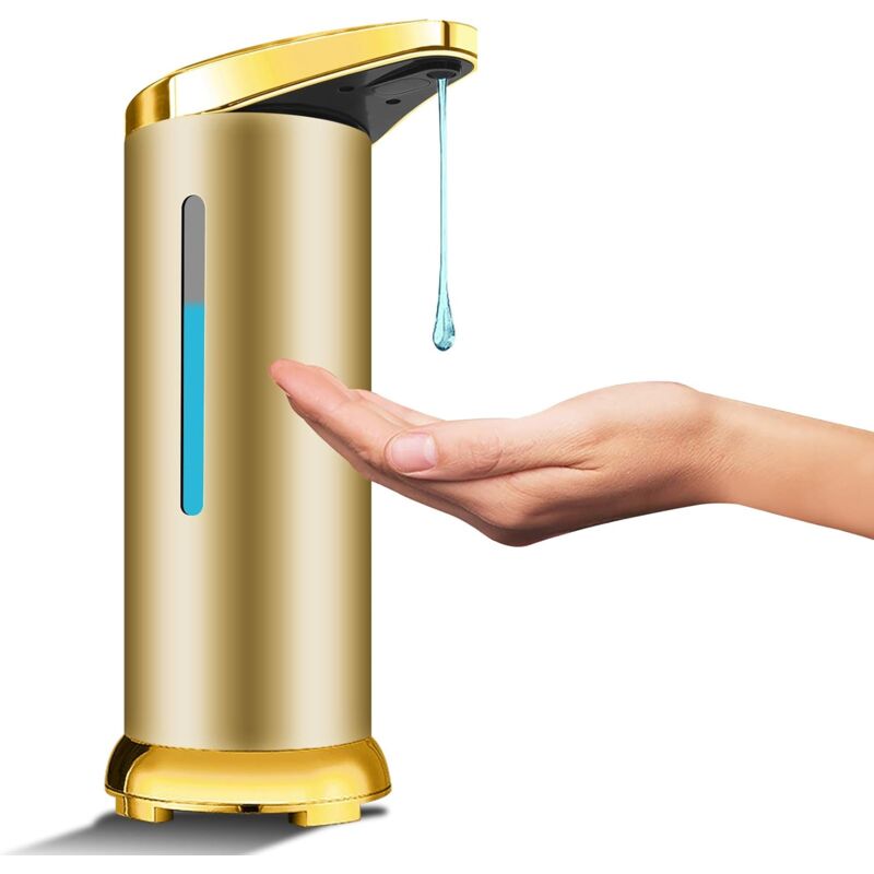 foto del prodotto distributore automatico di sapone in acciaio inossidabile, distributore di disinfettante senza contatto con sensore a infrarossi, interruttore