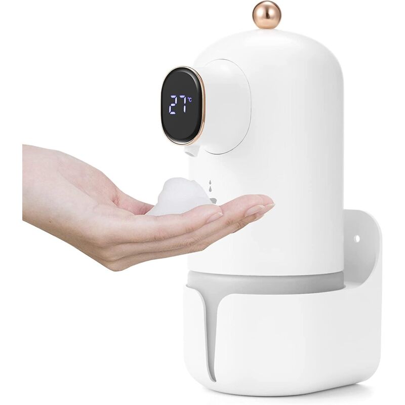 foto del prodotto distributore automatico di sapone per le mani senza contatto a parete 300 ml bianco bebusingoto