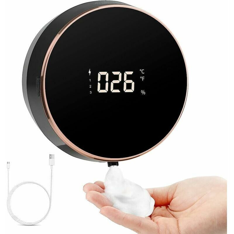 foto del prodotto distributore automatico di sapone ricaricabile a 3 livelli regolabile da 300 ml, distributore di sapone elettrico con funzione di diffusore di oli