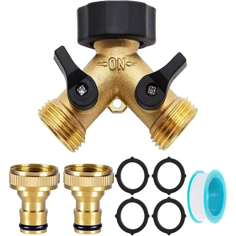 foto del prodotto distributore d acqua a 2 vie distributore d acqua a y per il collegamento di due tubi di ingresso, distributore d acqua da 1 2 e 3 4 per rubinetti
