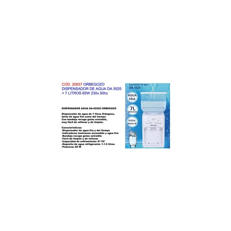 foto del prodotto distributore d acqua orbegoz da 5525 7 litri 65 w 230v 50hz