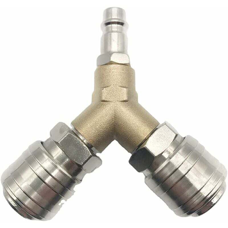 foto del prodotto distributore di aria compressa 3 pezzi, connettore aria compressa, interruttore aria compressa, con due connettori filettati da 1 4 di pollice,