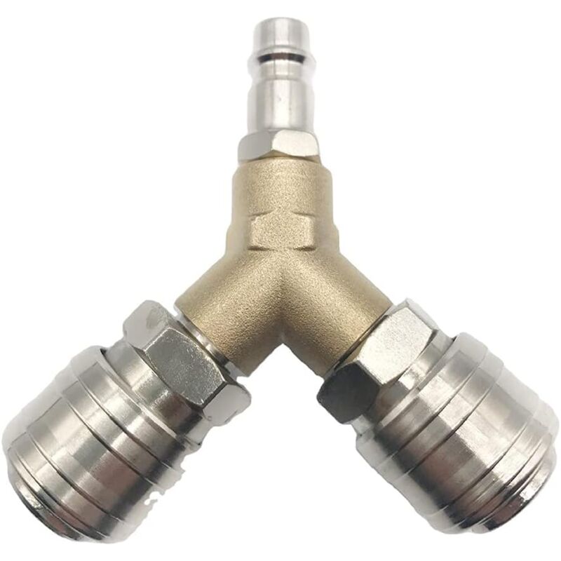 foto del prodotto distributore di aria compressa, connettore aria compressa, interruttore aria compressa con due connettori filettati da 1 4 , ottone antiruggine,