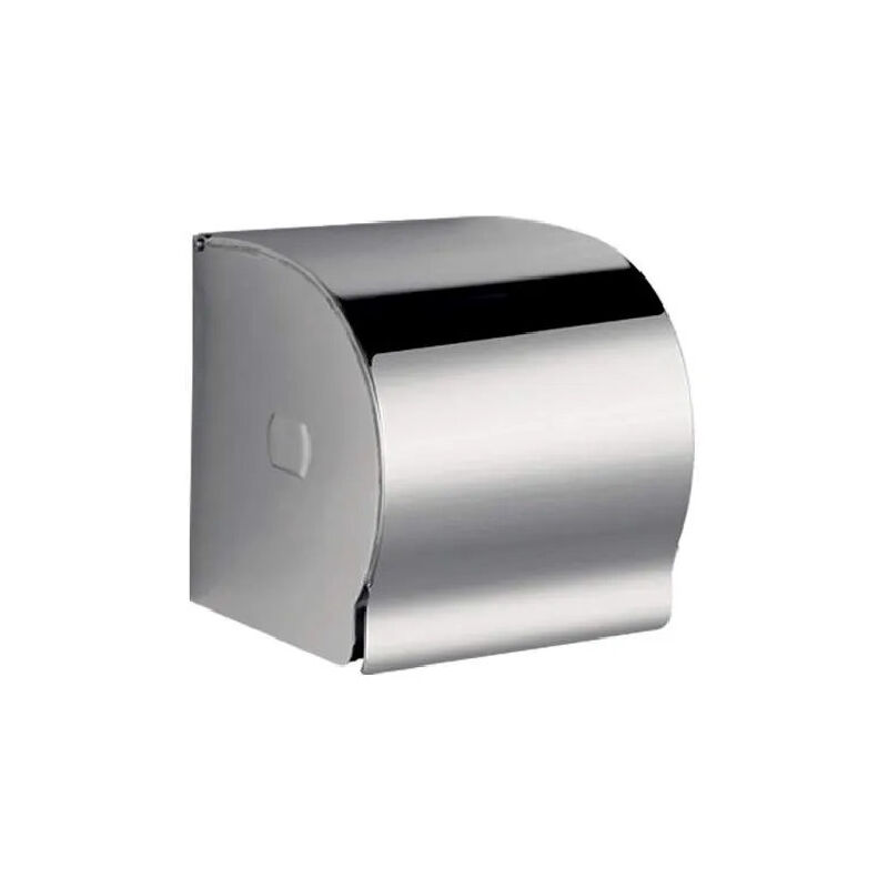 foto del prodotto distributore di carta igienica con coperchio acciaio inox lucido