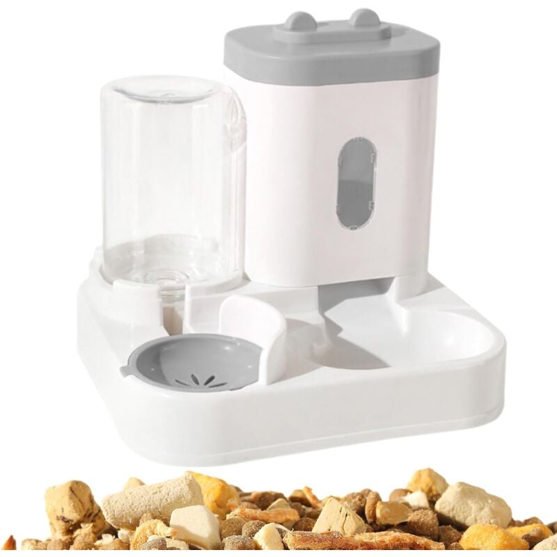 foto del prodotto distributore di crocchette cibo per gatti 2 in 1, mangiatoia per animali domestici, distributore automatico di cibo