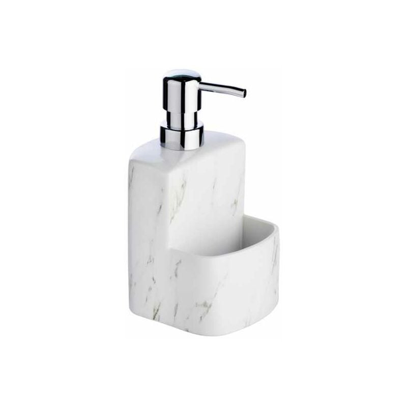 foto del prodotto distributore di detersivo liquido, porta spugna, festival, capacit di 380 ml, ceramica, 10x18x10 cm, effetto marmo wenko