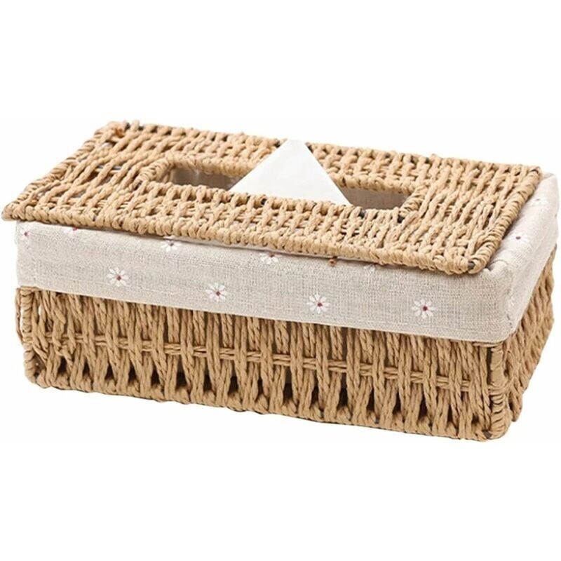 immagine 0 del prodotto distributore di fazzoletti in stile nordico, realizzato a mano in bamb intrecciato, ideale per casa, hotel, ufficio, auto e bagno.