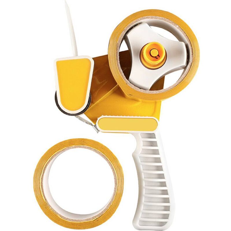 foto del prodotto distributore di nastro da imballaggio grigio, giallo larghezza rotolo max. 50 mm lunghezza rotolo max. 33 m kwb