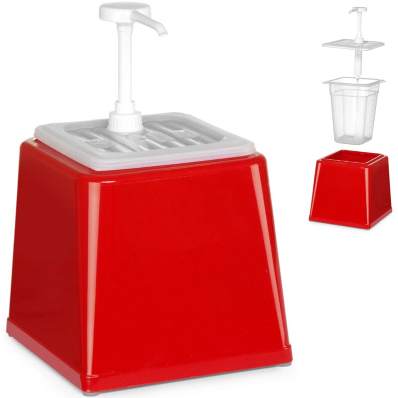 foto del prodotto distributore di salsa ketchup con pompa 2,5 l rosso hendi 203521