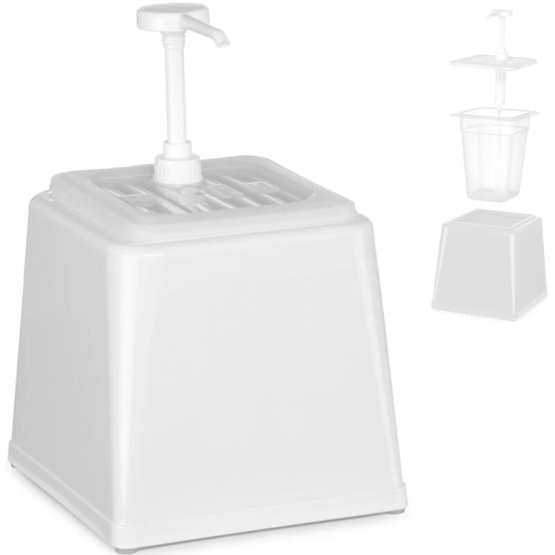 foto del prodotto distributore di salsa maionese con pompa 2,5 l bianco - hendi 203545