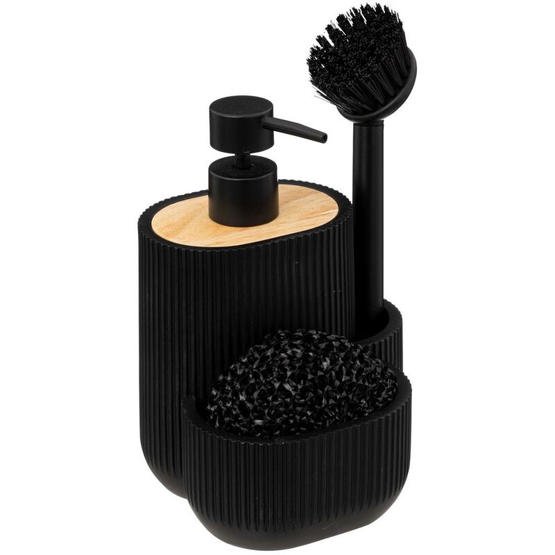 foto del prodotto distributore di sapone blackwood da 500 ml con accessori nero 5five