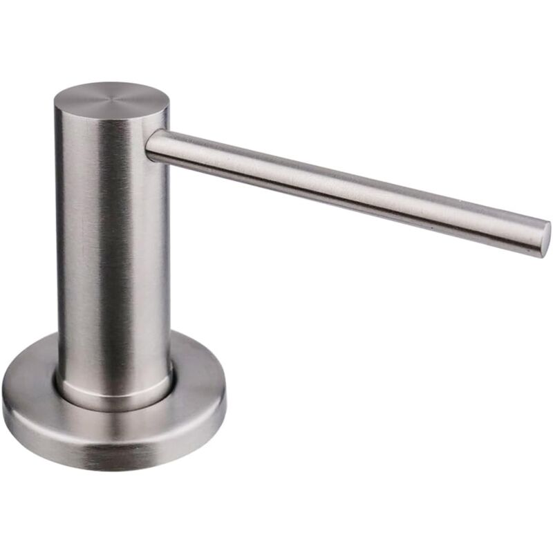 foto del prodotto distributore di sapone da incasso in argento per cucina e bagno con pompa in acciaio inox e riempimento dall alto