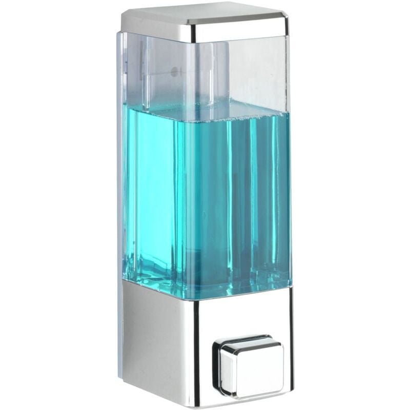 foto del prodotto distributore di sapone da parete da 350 ml, distributore di gel idroalcolico da parete, senza foratura, capacit , plastica, 6x18,5x7,5 cm, cromato
