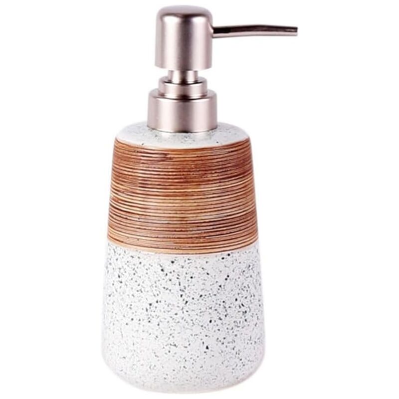 foto del prodotto distributore di sapone, design spazzolato in stile nordico, distributore di sapone liquido, distributore di sapone per le mani da bagno, distributore