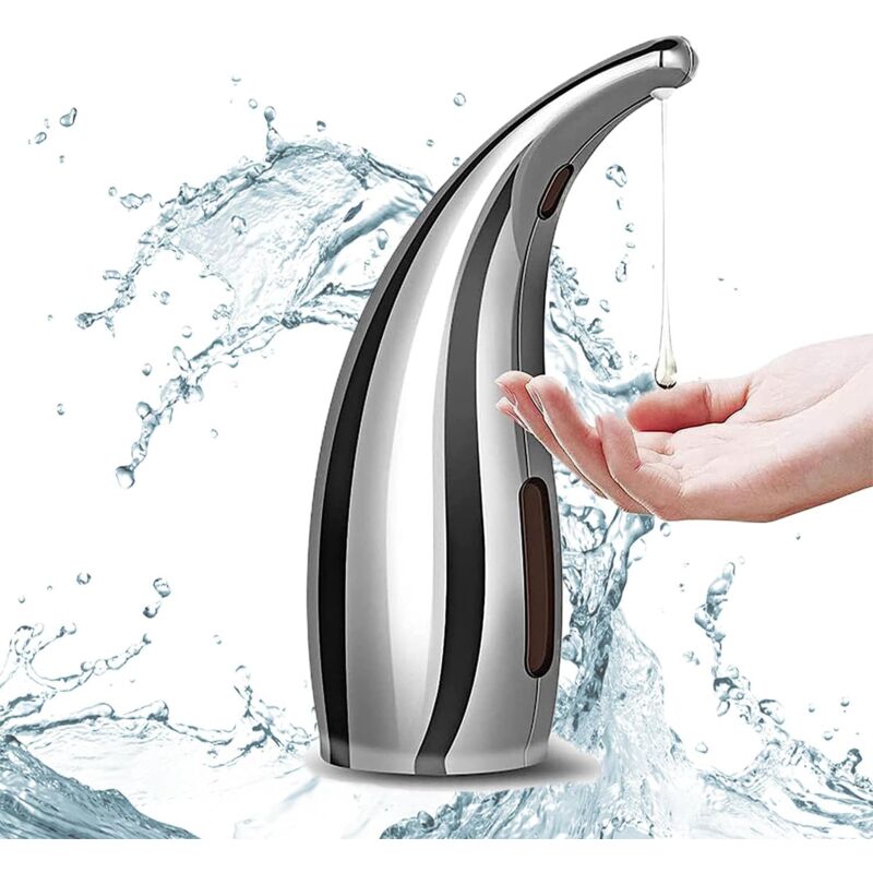 foto del prodotto distributore di sapone, distributore automatico di sapone da 300 ml con sensore a infrarossi e base antiscivolo, impermeabile ipx6, automatico in