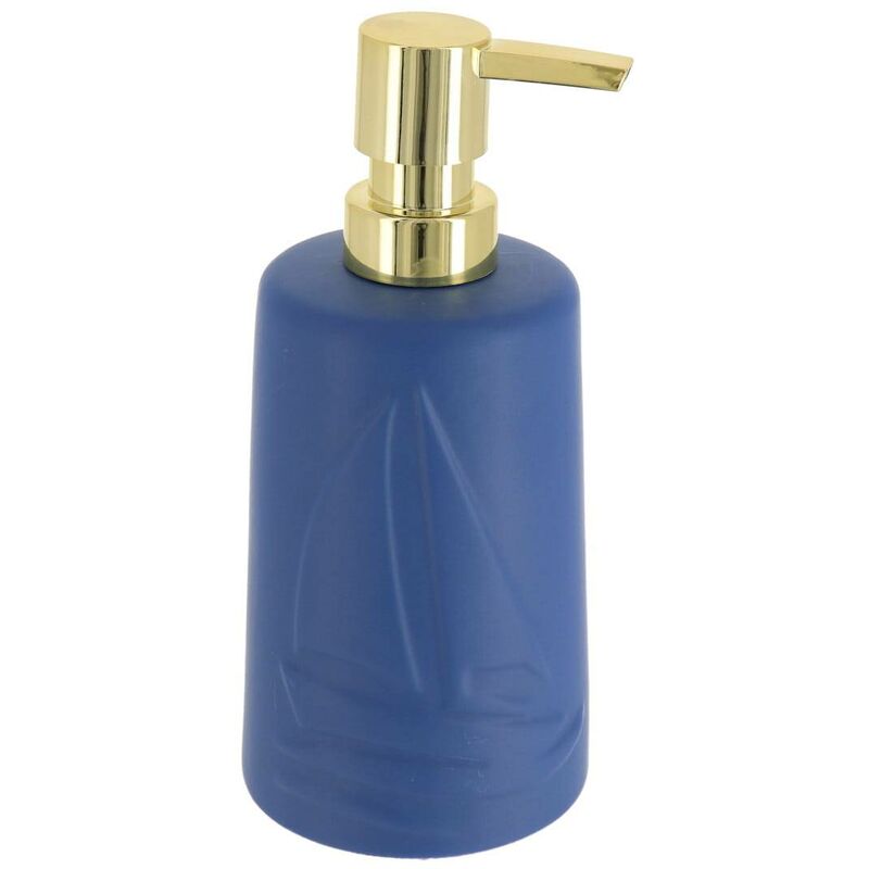 foto del prodotto distributore di sapone gres rotondo da 430 ml blu navy tendance
