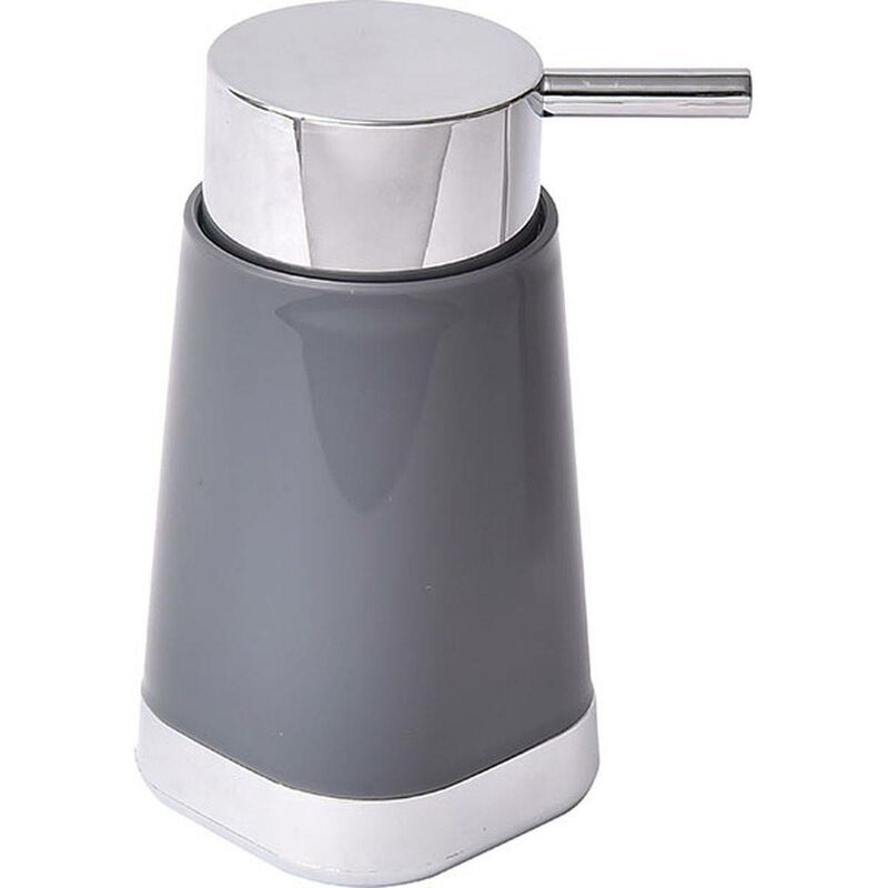 foto del prodotto distributore di sapone in pp con base cromata rotonda 130ml grigio tendance