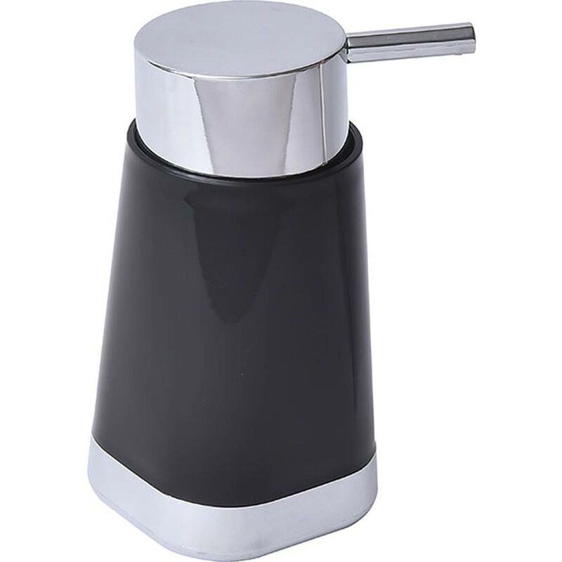 foto del prodotto distributore di sapone in pp con base cromata rotonda 130ml nero tendance