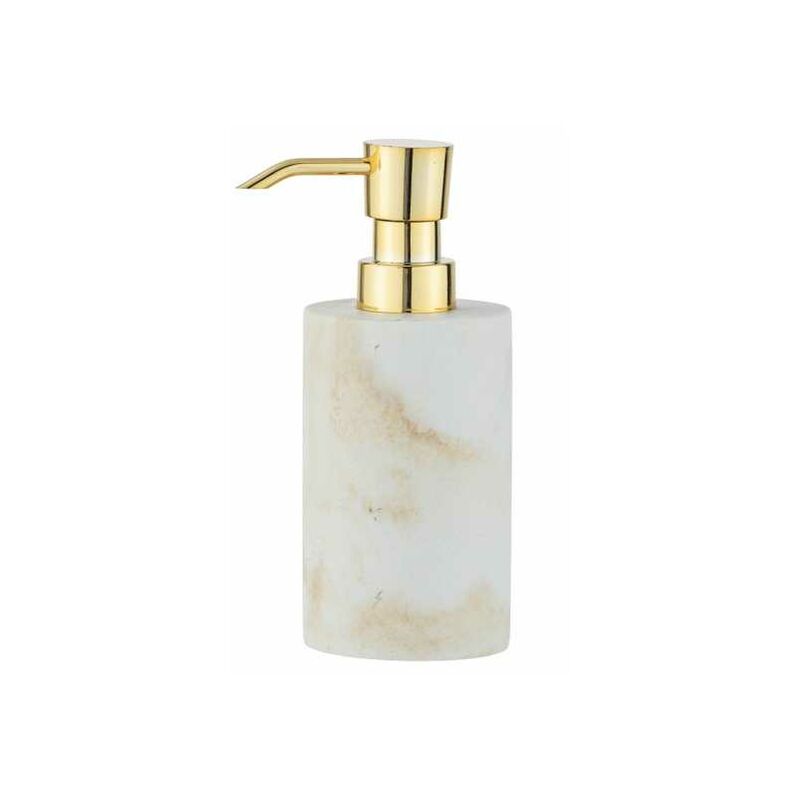 foto del prodotto distributore di sapone liquido odos, capacit 290 ml, poliresina effetto marmo dorato, 7x18x10 cm, bianco dorato wenko