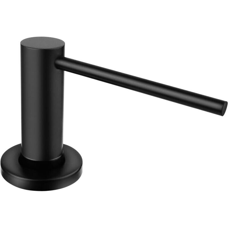 foto del prodotto distributore di sapone nero da incasso per cucina e bagno con pompa in acciaio inox e riempimento dall alto ymyny