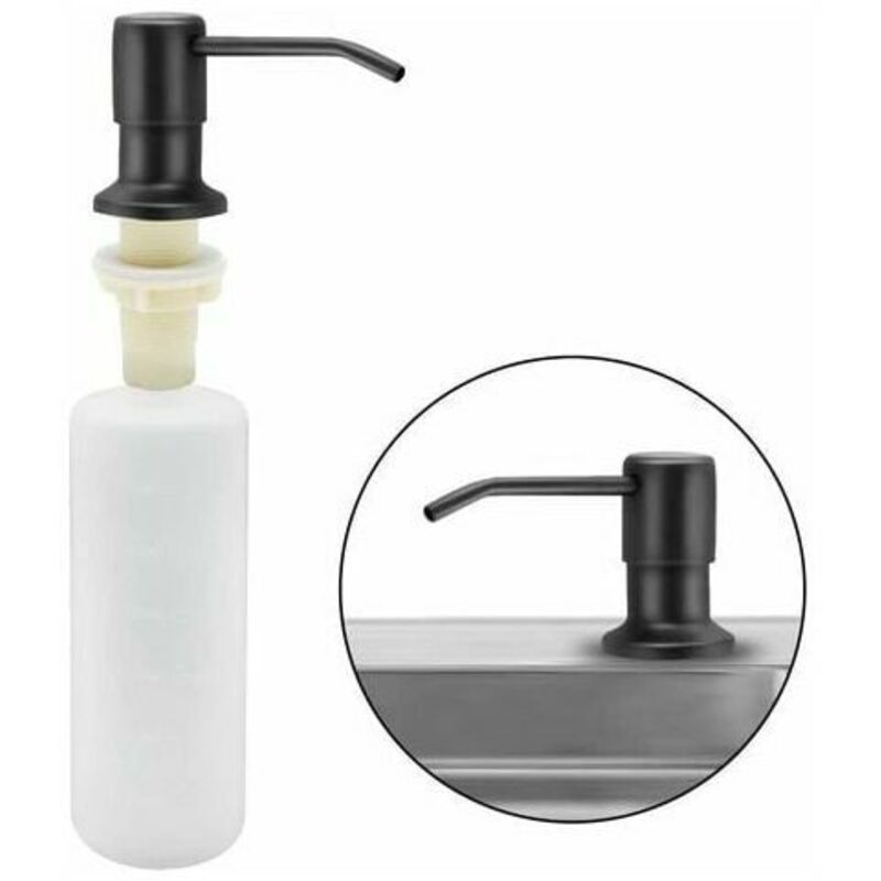 foto del prodotto distributore di sapone per lavello da cucina, distributore di detersivo da cucina in acciaio inossidabile da 350 ml, distributore di sapone