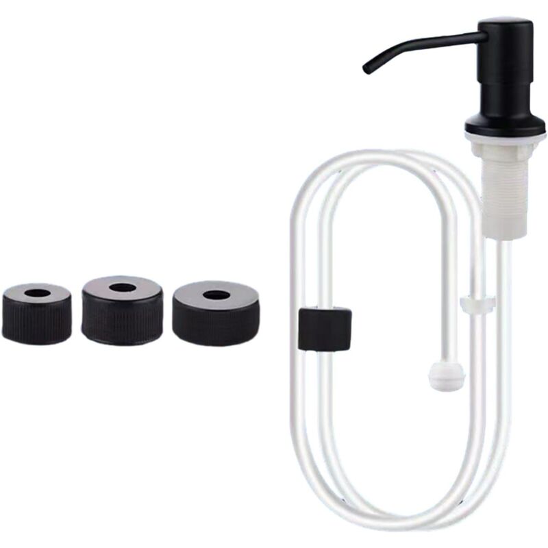 foto del prodotto distributore di sapone per lavello da cucina, kit tubo di prolunga, distributore di sapone per lavello integrato, distributore di lozione per, nero